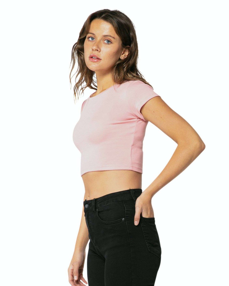 Womens * | Oneby1 Good Quality Classic Pink Crop Tee