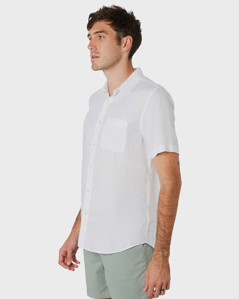 Mens * | Academy Brand Cut Price Hampton Linen Ss Mens Shirt