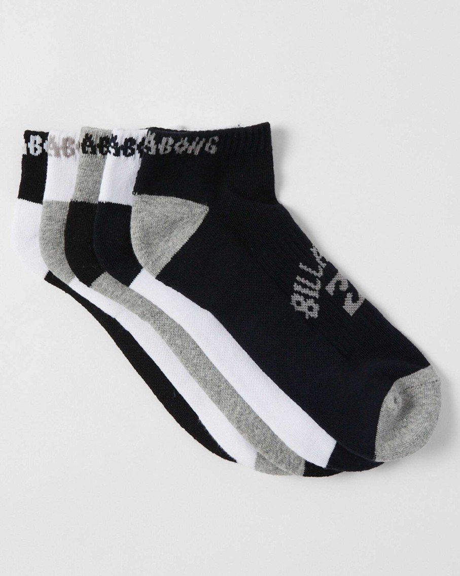 Mens * | Billabong Latest Fashion Ankle Socks 5Pk Sz 7-11