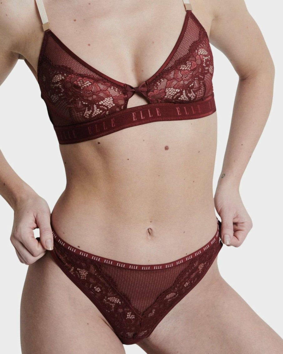 Womens * | Elle Intimates Latest Fashion 24/7 Lace Thong