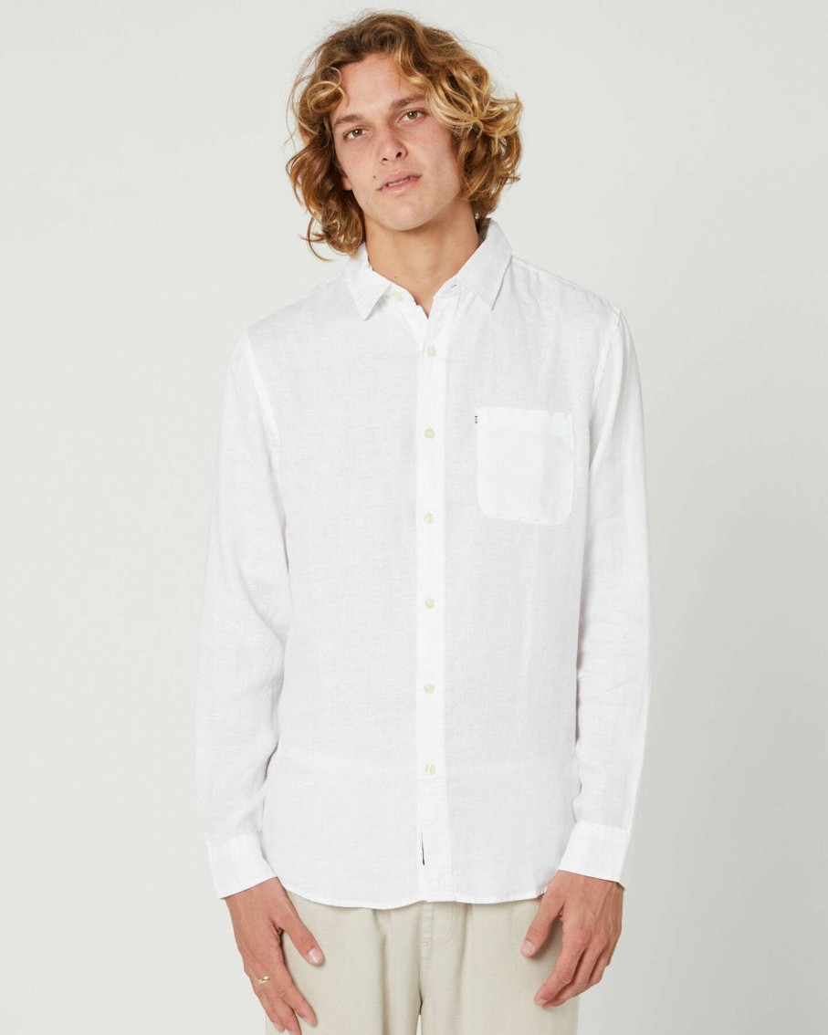 Mens * | Academy Brand Best Sale Hampton Linen Ls Mens Shirt