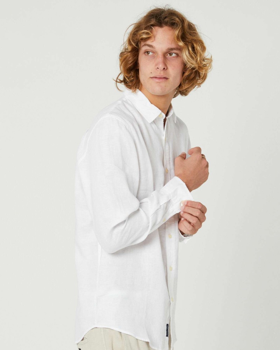 Mens * | Academy Brand Best Sale Hampton Linen Ls Mens Shirt