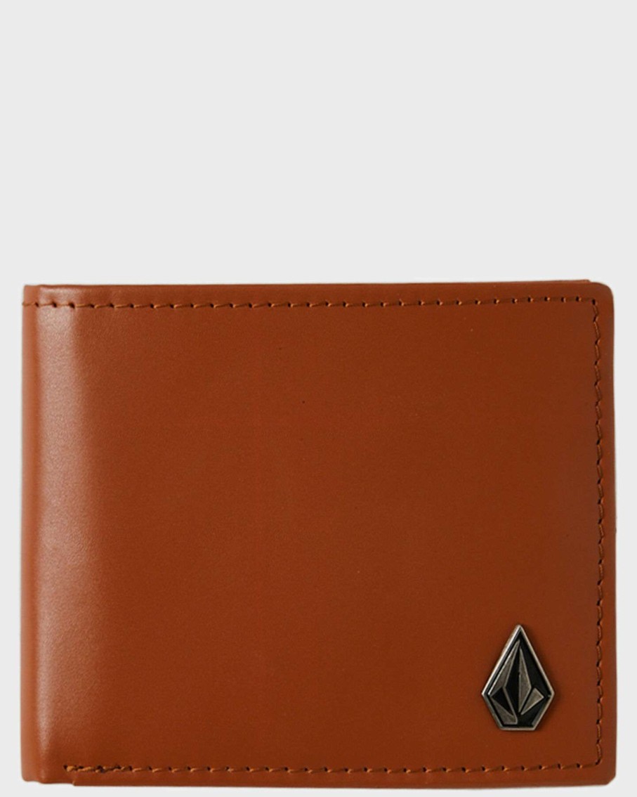 Mens * | Volcom Good Quality Single Stone Leather Wallet