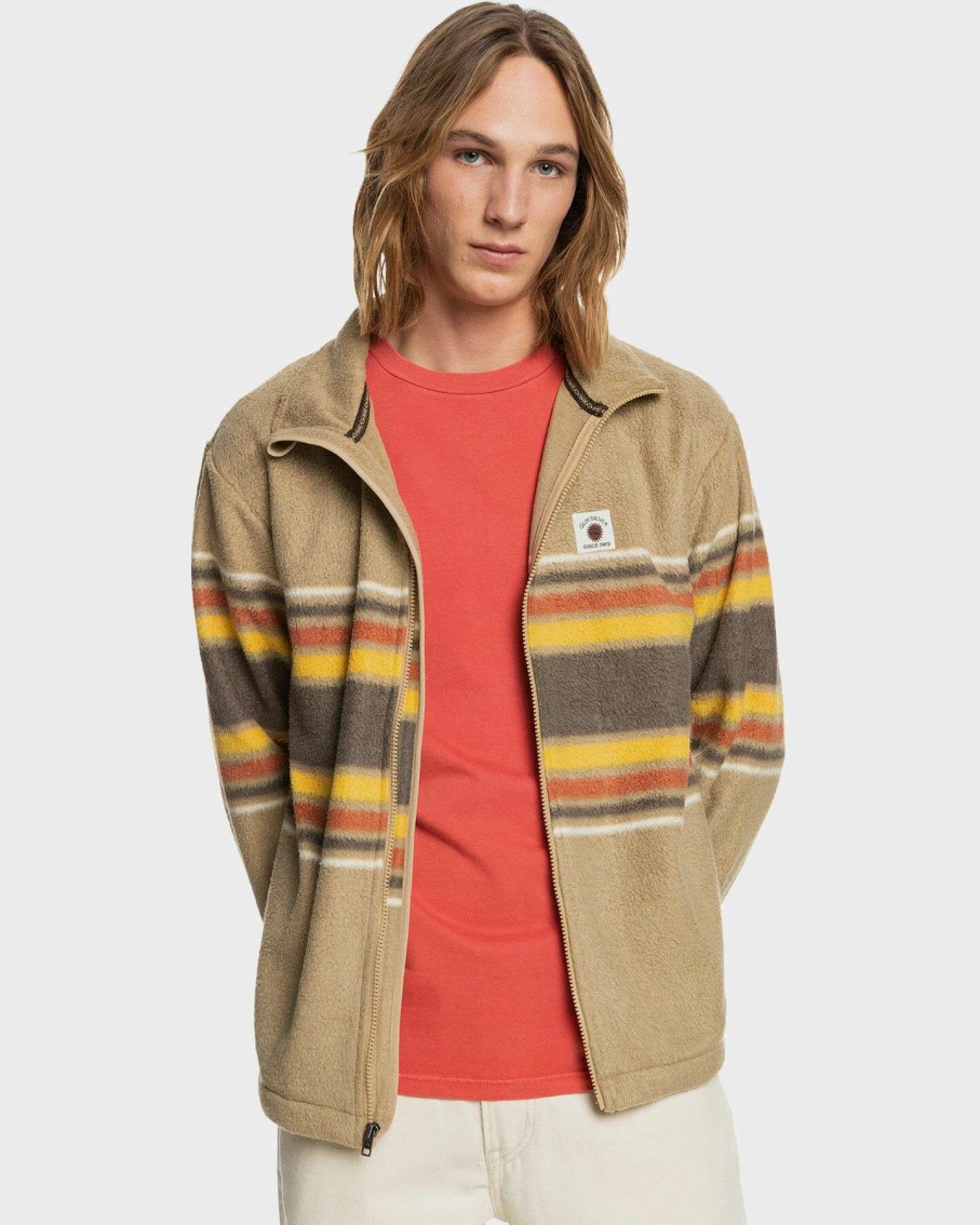 Mens * | Quiksilver Hot Sell Mens Clean Coasts Zip-Up Fleece