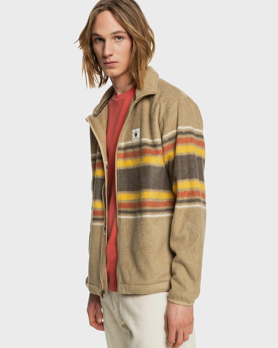 Mens * | Quiksilver Hot Sell Mens Clean Coasts Zip-Up Fleece