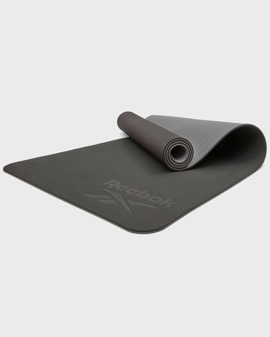 Womens * | Reebok Gift Selection Double Sided Yoga Mat (6Mm, Black/Grey)