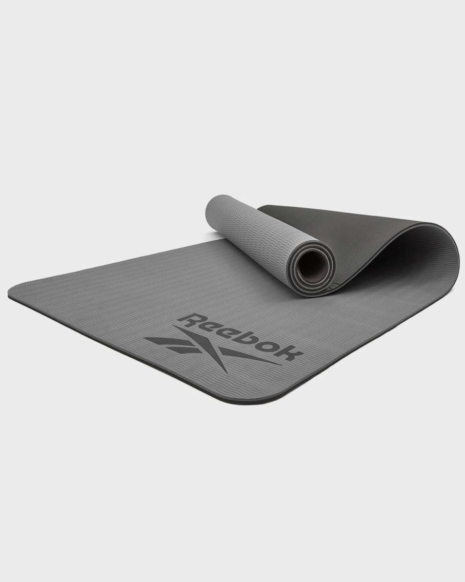 Womens * | Reebok Gift Selection Double Sided Yoga Mat (6Mm, Black/Grey)