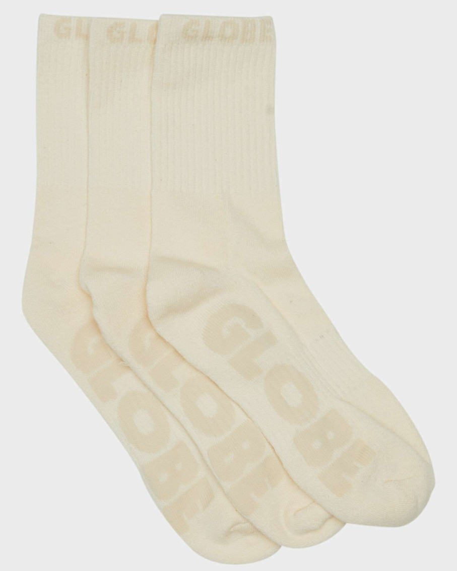 Mens * | Globe Hot Sell Bleach Free Crew Sock 3Pk