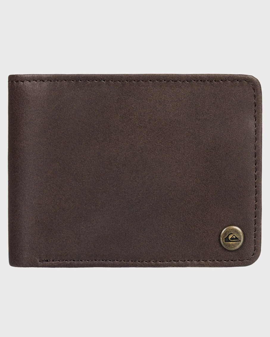 Mens * | Quiksilver Good Quality Mens Mac Tri-Fold Leather Wallet