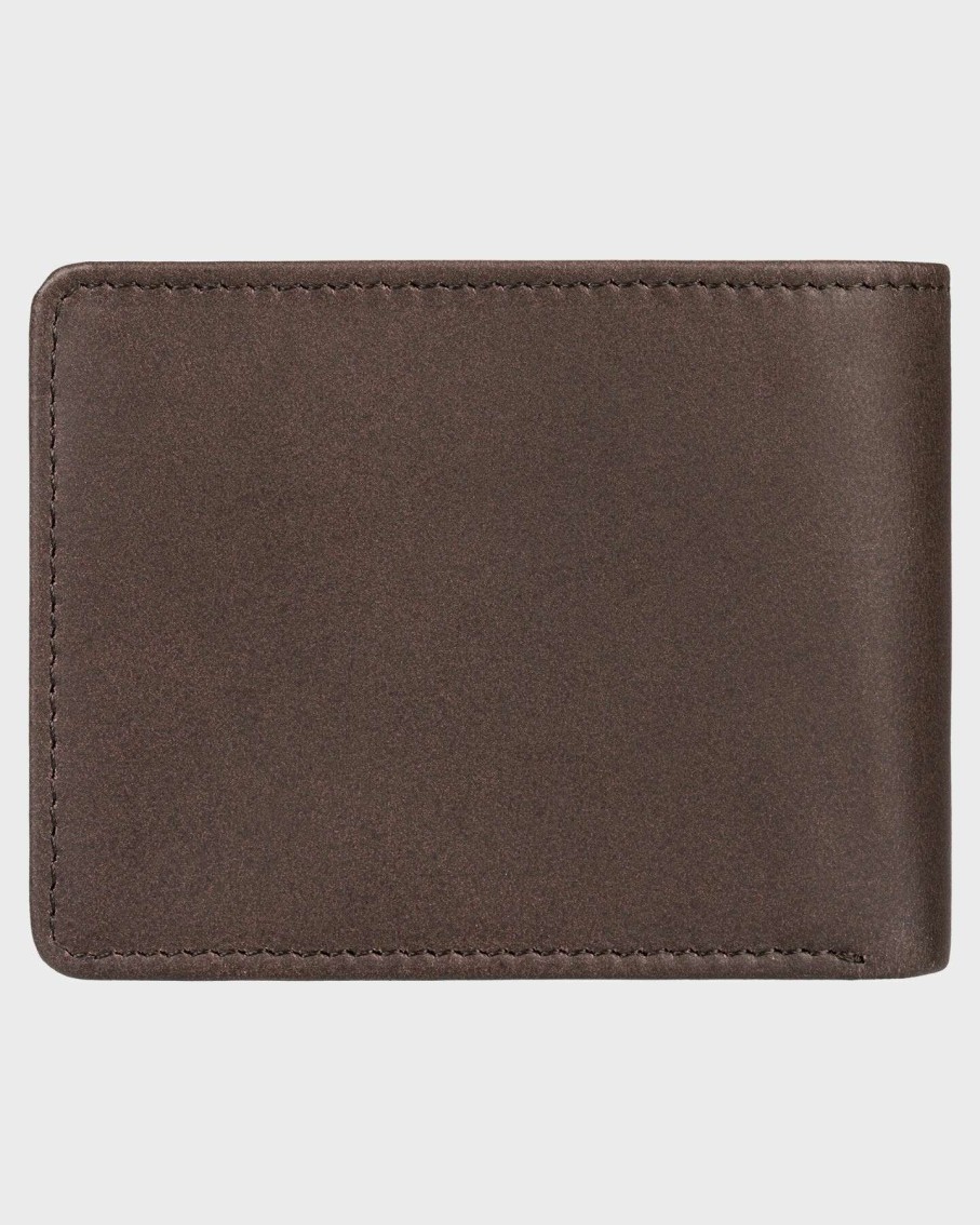 Mens * | Quiksilver Good Quality Mens Mac Tri-Fold Leather Wallet