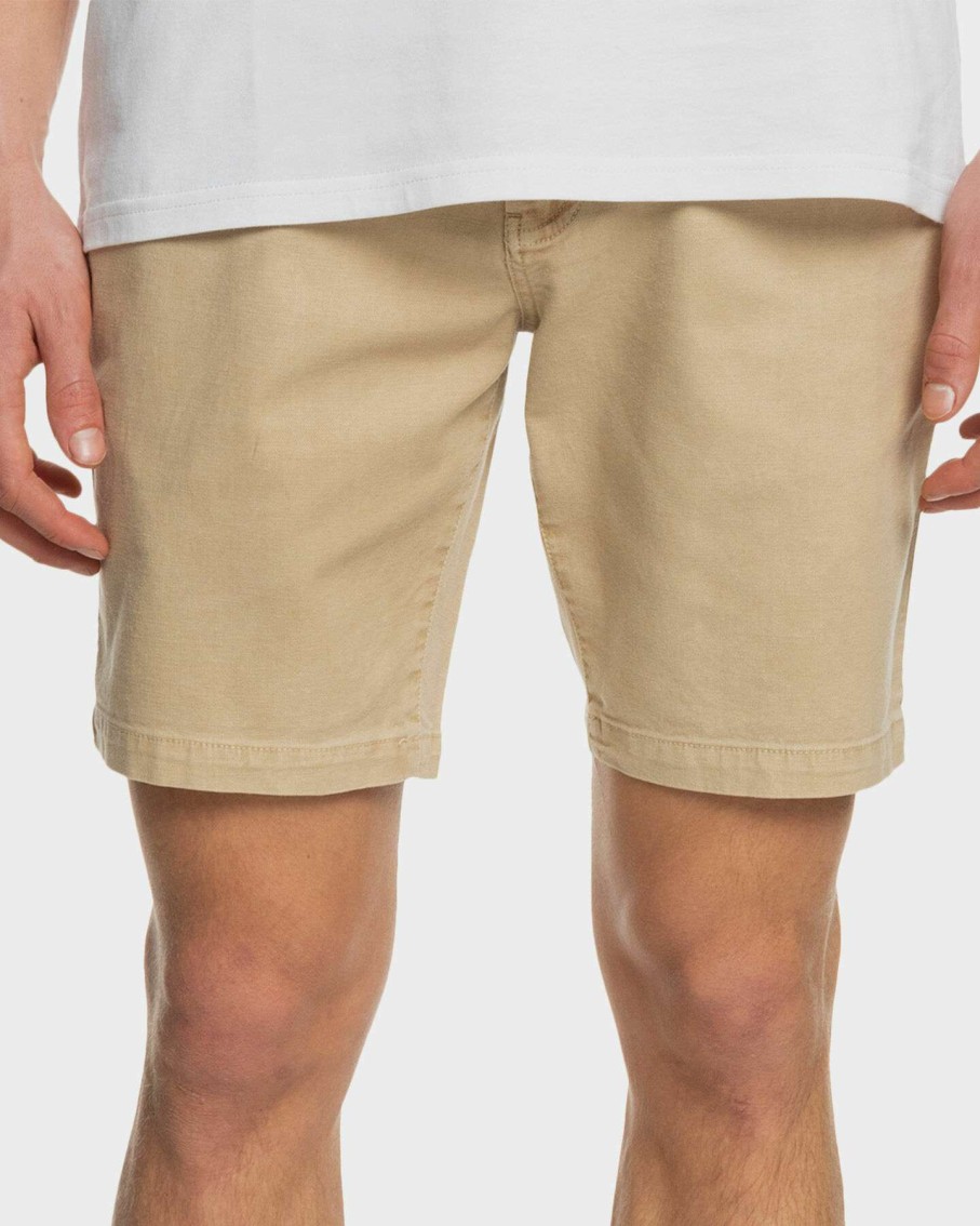 Mens * | Quiksilver Cheap Mens Washed Twill Natural Dye Chino Shorts