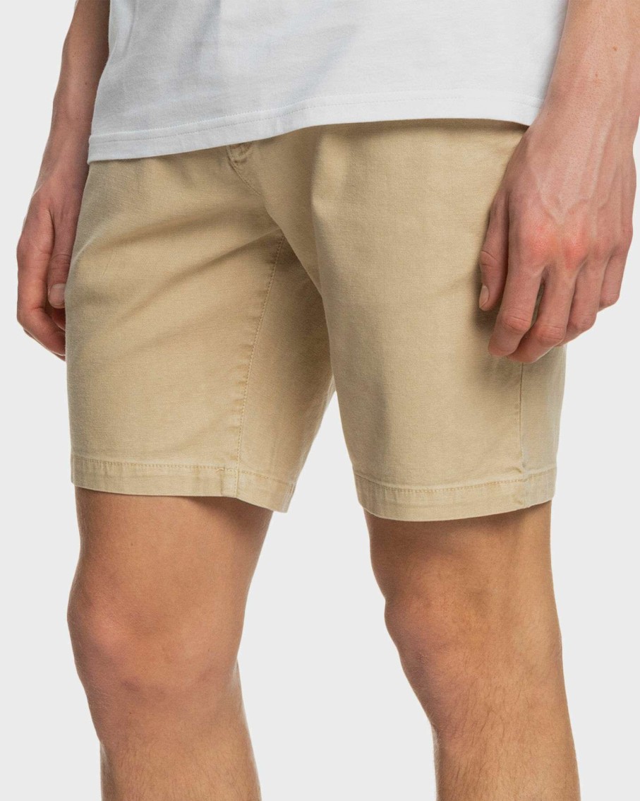 Mens * | Quiksilver Cheap Mens Washed Twill Natural Dye Chino Shorts