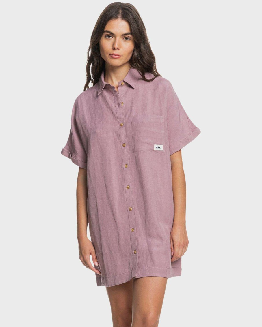 Womens * | Quiksilver Latest Fashion Womens Forever Classic Short Sleeve Shirt Dress