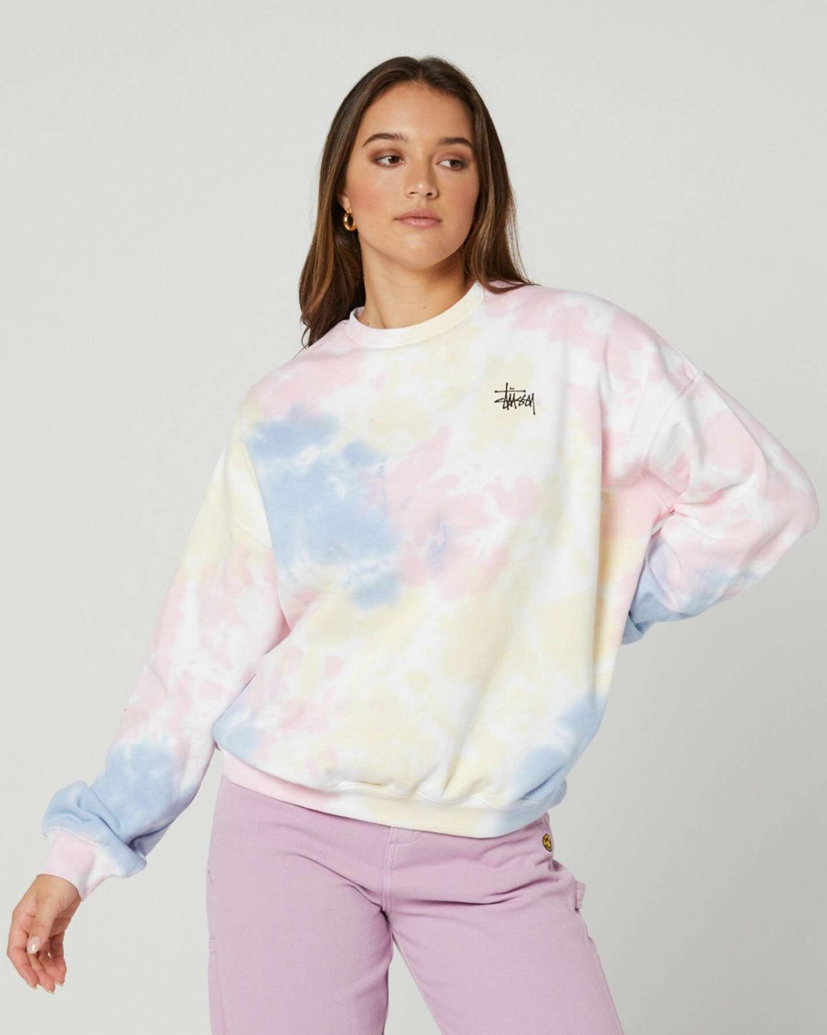 Womens * | Stussy Special Style Tie Dye Graffiti Crew