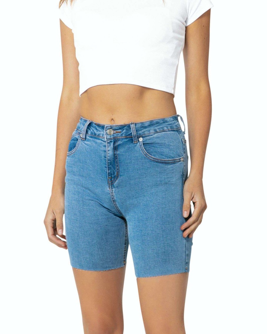 Womens * | Oneby1 Special Style Kelsey Blue Denim Shorts