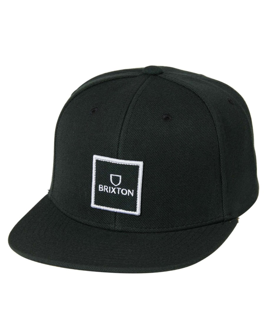 Mens * | Brixton Online Sales Alpha Square Mp Snapback Cap