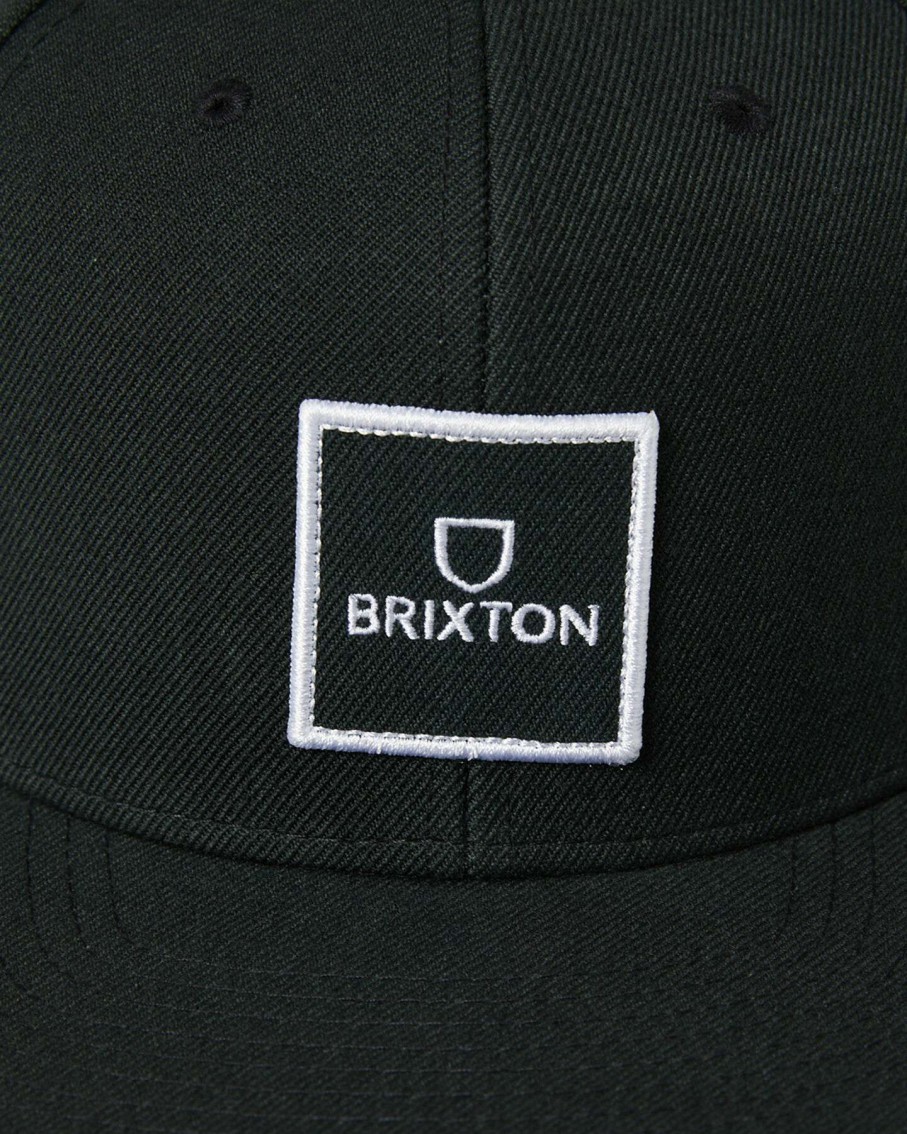 Mens * | Brixton Online Sales Alpha Square Mp Snapback Cap