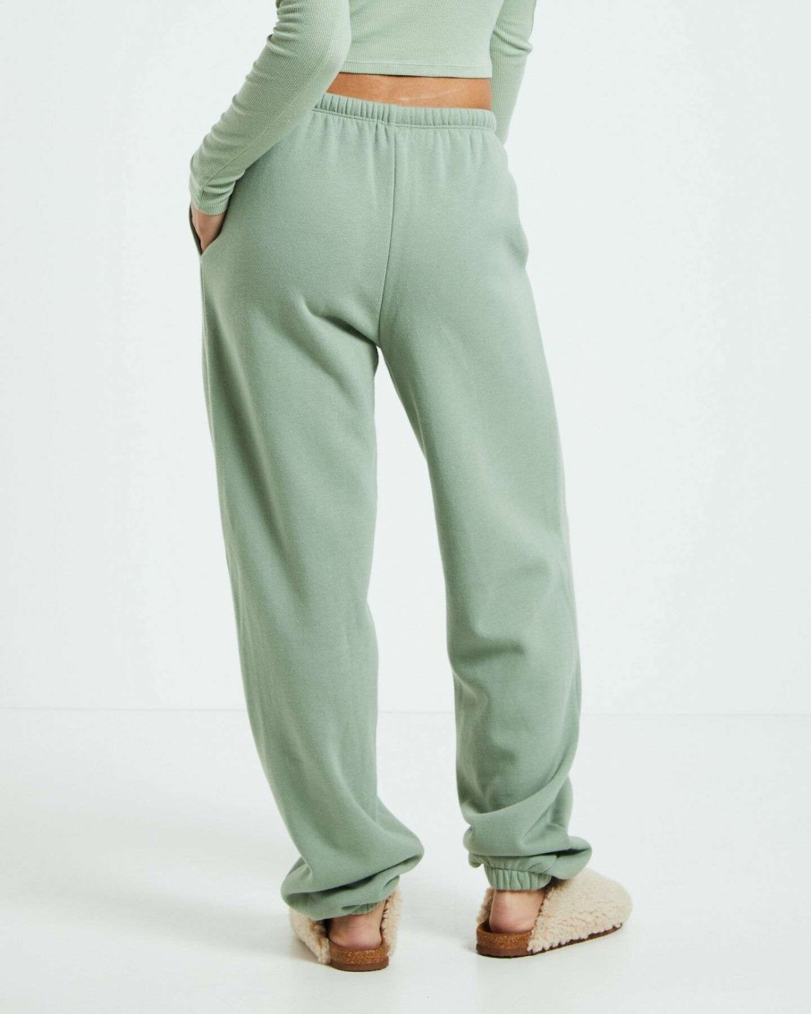 Womens * | General Pants Co. Basics Outlet Sale Relaxed Fleece Joggers Dusty Sage Green