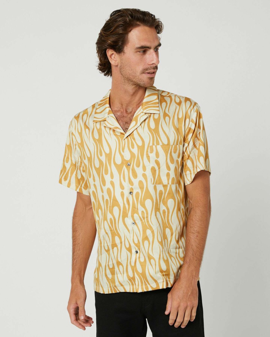 Mens * | Double Rainbouu Attractive Ss Hawaiian Shirt