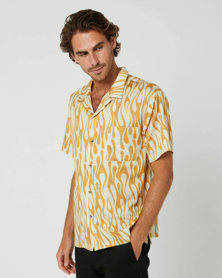 Mens * | Double Rainbouu Attractive Ss Hawaiian Shirt