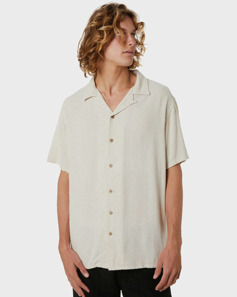 Mens * | The Critical Slide Society Hot Sell Ernie Mens Linen Ss Shirt