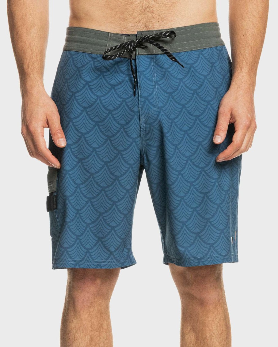 Mens * | Quiksilver Outlet Sale Mens Waterman Angler Print 20 " Recycled Beach Shorts