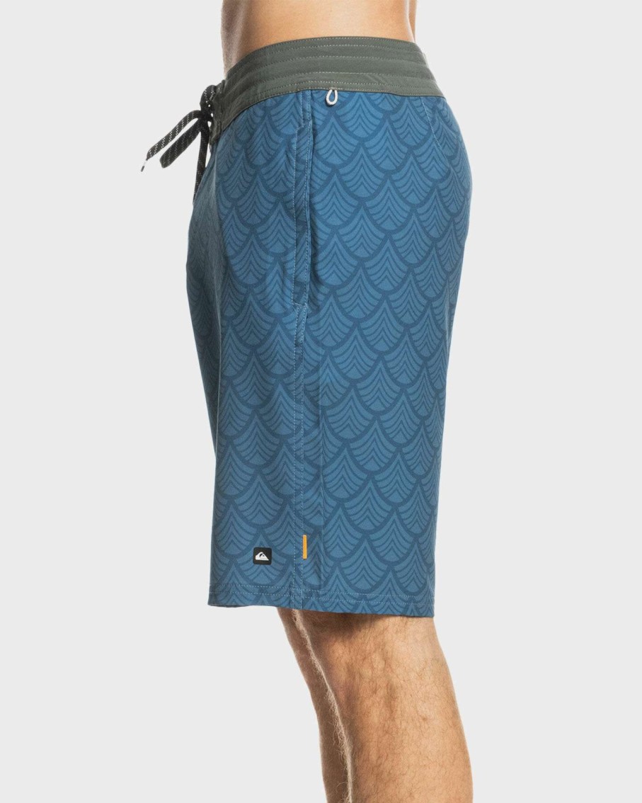 Mens * | Quiksilver Outlet Sale Mens Waterman Angler Print 20 " Recycled Beach Shorts