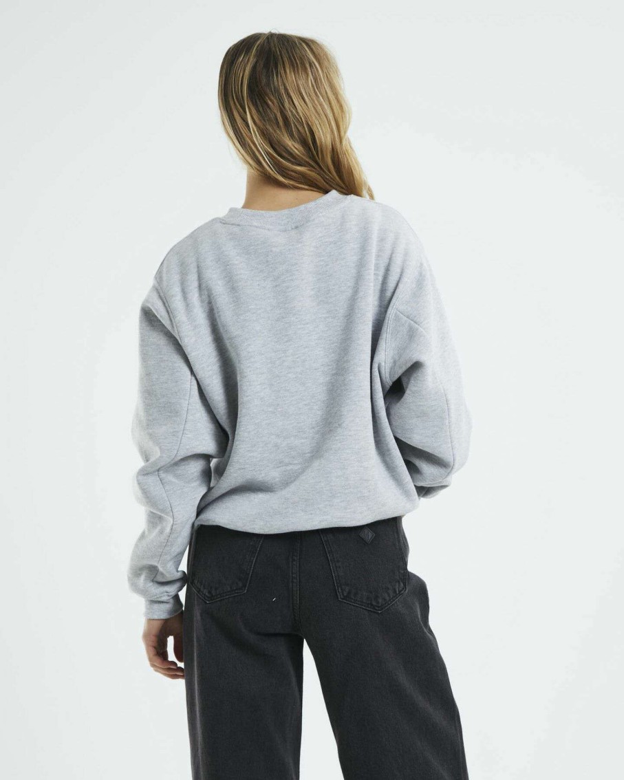 Womens * | Subtitled Best Sale Arch Origin Fleece Jumper Grey Marle