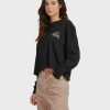 Womens * | Attractive Womens Quiksilver Organic Oversized Crop Long Sleeve T-Shirt