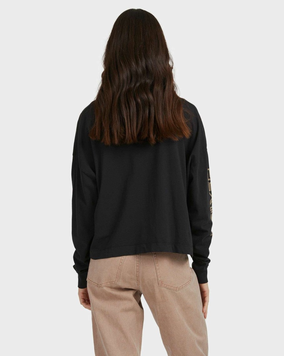 Womens * | Attractive Womens Quiksilver Organic Oversized Crop Long Sleeve T-Shirt